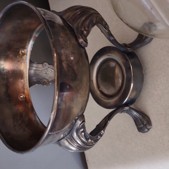 Antique Silver Plate And Glass Wine or Water Carafe - Picture 7 of 7